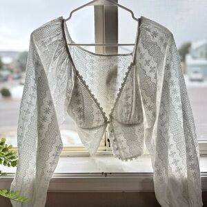 White Lace Bohemian Top